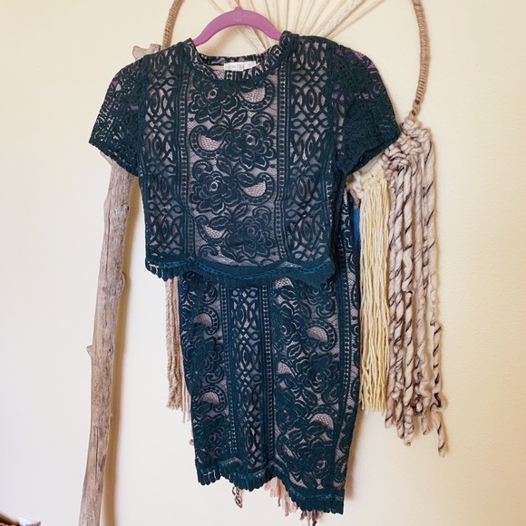 love, Fire Dresses & Skirts - Love Fire-Green Lace Skirt Two-Piece-Size: S/P